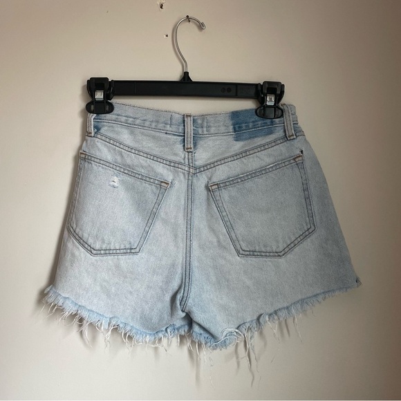 Abercrombie & Fitch Blue Jean Shorts Distressed High-Waisted - Picture 2 of 3